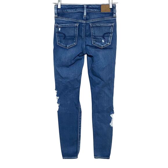 American Eagle Jegging Jeans Womens 0R Next Level Stretch Distressed Destroyed - Picture 2 of 10
